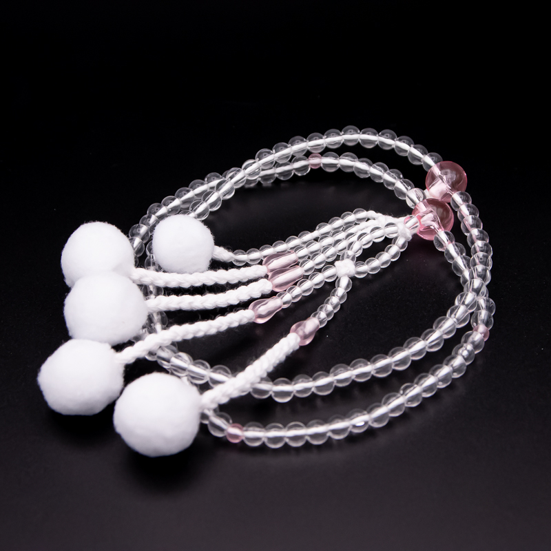 水晶 紅水晶仕立 数珠 8寸（小・女性向け） プラスチック 綿房 創価